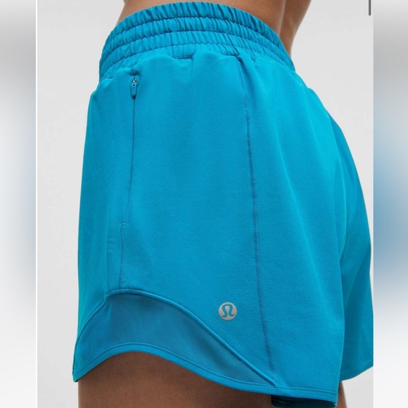 Hotty Hot High-Rise Lined Short 4"‎ Hawaiian Blue NWT - Picture 3 of 5